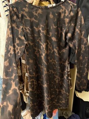 GAP Brown and Black Leopard Print High-Low Dress